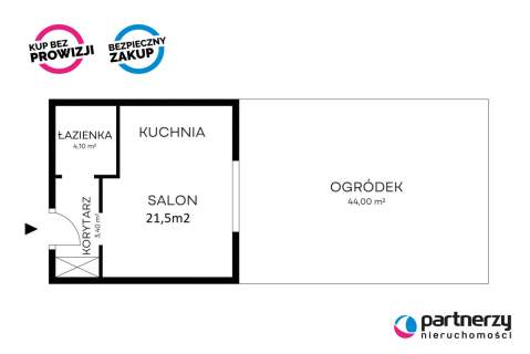 Kameralny OGRÓDEK 44m2/ Kawalerka