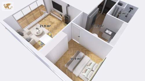 Apartament z widokiem na Tatry Kościelisko 49,31 m2