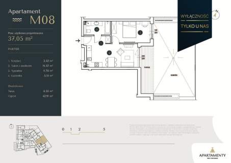 Apartament M08 - Kameralne wnętrze, duży ogród