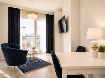 Studio Premium Bliska Wola Tower Widok na Warszawę