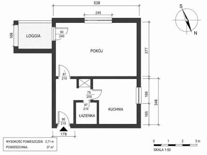 Mieszkanie 37 m w centrum Kielc z balkonem