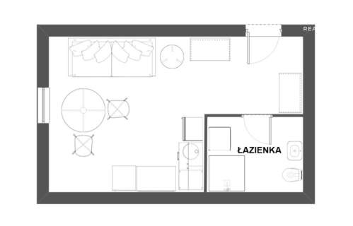 Nowoczesna kawalerka z wyposażeniem