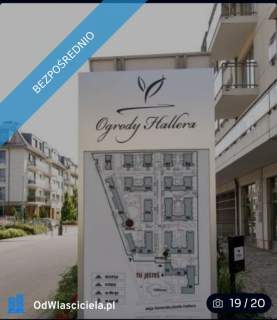 CENTRUM Ogrody Hallera 70m 3pokoje ogród taras garaż komórka