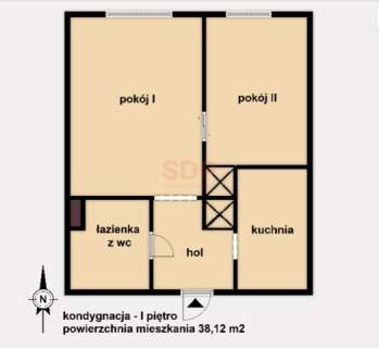 2 pokoje, 38 m2, winda - nowa CENA 