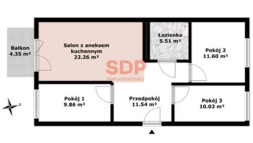 Ustawne sypialnie, przedpokój 11 m2, balkon, komórka lokatorska