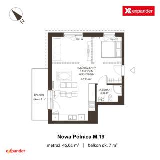 Funkcjonalna kawalerka z balkonem, 5. piętro