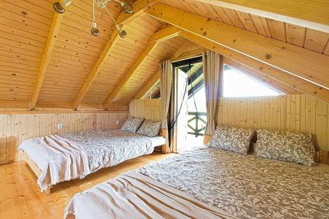 Dwa domki nad jeziorem, sauna, bania, basen, staw