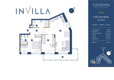 Apartament 73,22 m GEDANIA Nad Motławą