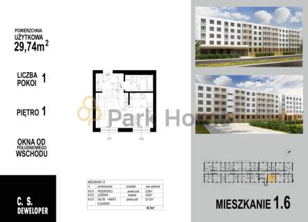 Kawalerka 29,74 m I piętro