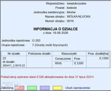 Działka z WZ na budynek jednorodzinny