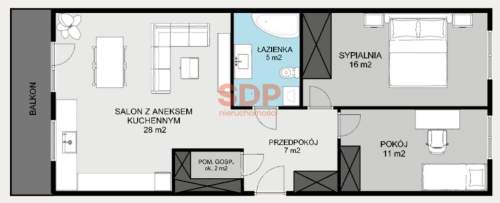 70 m2 3 pokoje balkon garaż KRZYKI
