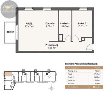 Nowe 2 pokoje, winda, balkon, 52m2