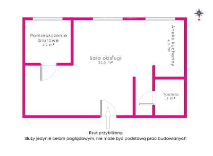 Atrakcyjny lokal usługowo-biurowy 37,5 m - Konin