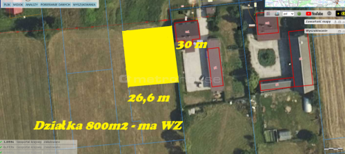 Działka bud. 800m2 z WZ. Klembów blisko media, PKP