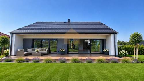 Nowoczesny Dom Parterowy Duża Działka 1300 m2