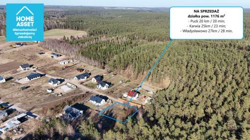Warszkowo Działka przy lesie 1176 m