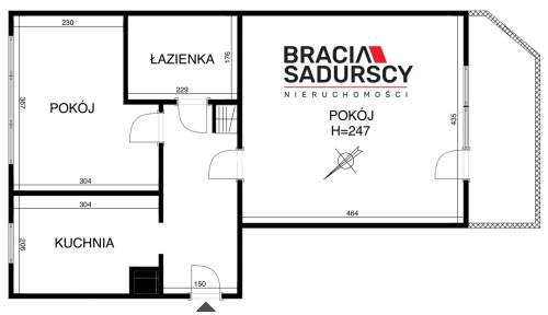 ul.Powstańców 2 pokoje, osobna kuchnia, balkon