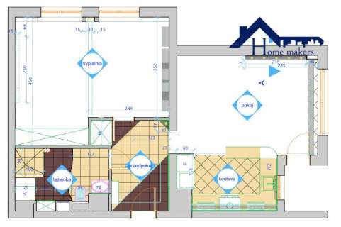Przestronne 2-pokojowe 65,4 m Metro Balkon