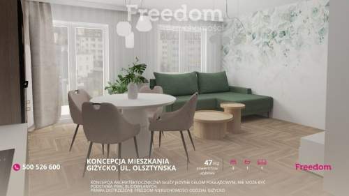 3 pokoje w centrum Giżycka Balkon