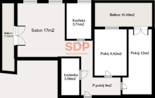 3-pokoje z dwoma dużymi balkonami, osobna jasna kuchnia