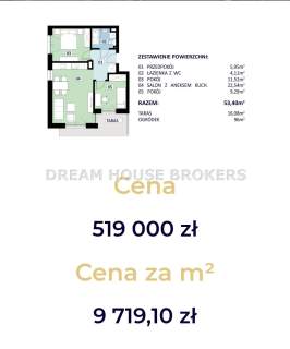 Mieszkanie na sprzedaż, 53,4 m2, Rzeszów