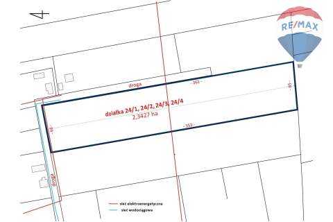 Grunt inwestycyjny 2,34 ha 3 km od S8 Grzmiąca