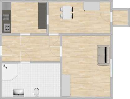 2 pokoje, 42 m2, balkon - Zamkowa 60