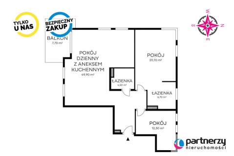 Komfortowe 3-pokojowe -Redłowo - 4 miejscami w hal