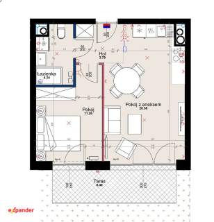 Nowoczesne 2 pokoje w nieoczywistym centrum   taras 6 m2