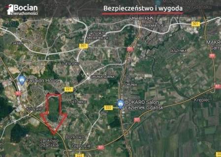 Płaska działka budowlana, Jankowo Gdańskie