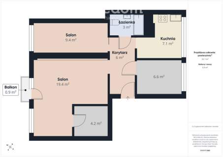 3 pokoje garderoba balkon Giełdowa