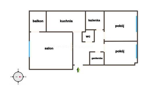 3-pokoje, garderoba, balkon, Ip, komórka - Widzew