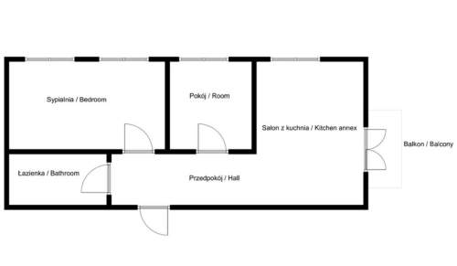3 pokoje 60 m2 balkon garaż