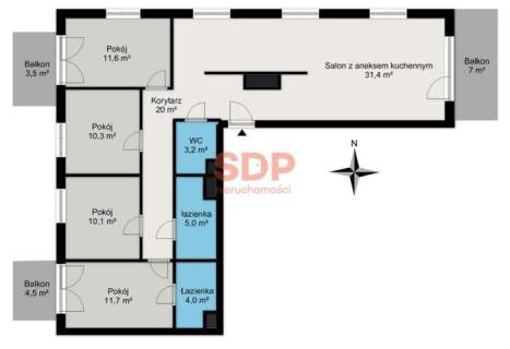 5 - pokojowy apartament blisko rzeki i zieleni