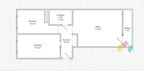 Zatorze, 2-pok., 42,4 m2, balkon, piwnica