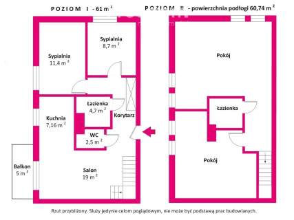 Dwupoziomowe 122,5 m przy parku Białołęka