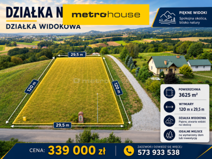 Działka budowlana z widokami na pasma górskie
