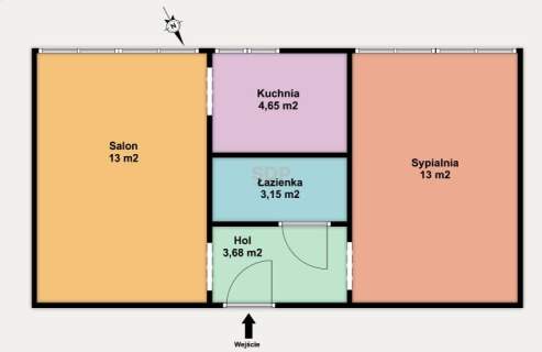 2 pokoje na wysokim parterze 37,5 m2 Zielony Teofilów