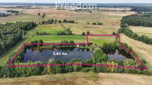 Działka 3,61 ha ze stawem i gruntem rolnym