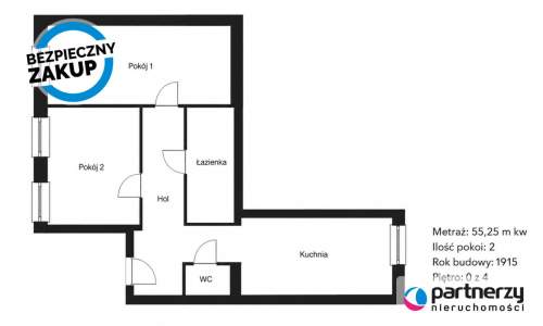 Mieszkanie z charakterem 55,25 m Dolne Miasto