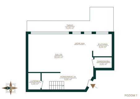 Dwupoziomowy apartament Duże tarasy
