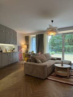 Apartament 56m, ogródek 80m, garaż na 2 auta 