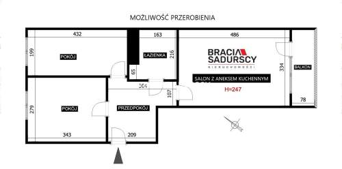 2 pok 44,5m balkon duża piwnica ul. Komandosów