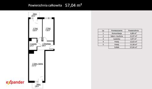 3 pokoje 57 m z 2 balkonami   gotowe z opcją wykończenia pod...