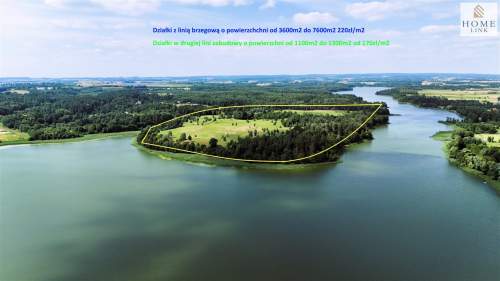 Działki z panoramicznym widokiem na jezioro.