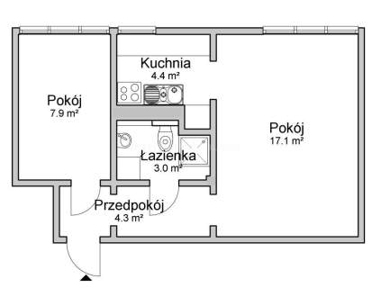 2 pokoje, Dąbrowa, 36,74 m 300 tys. zł