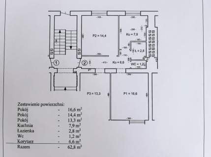 3 pokoje 62,8 m2 parter ul. Marszałkowska