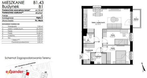 PROMOCJA 3 pokoje, balkon, miejsce, komórka