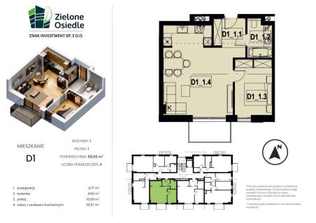 Koszęcin Nowe mieszkanie 51m2 Pierwsze piętro D1