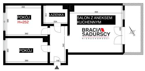 3-pokojowe mieszkanie z dużym balkonem Blisko SKA